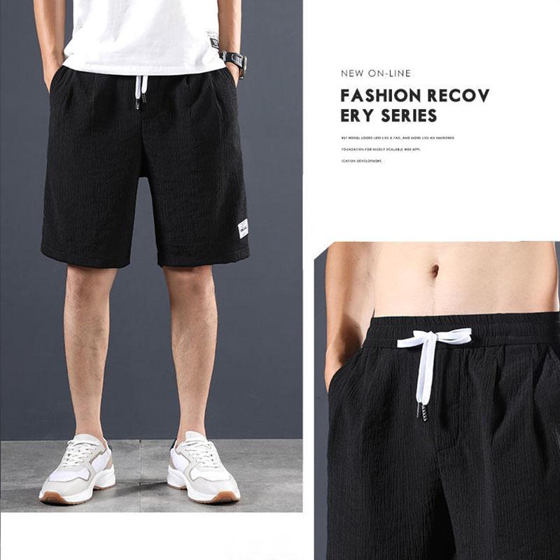 Ice silk cool five-point pants men's summer ultra-thin sweat-absorbing quick-drying breathable loose casual pants wild beach shorts