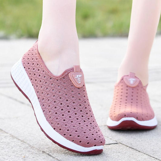 Net Shoes Women Summer Old Beijing Cloth Shoes Women's Shoes Breathable Soft Sole Mesh Casual Sports Shoes Women Middle-aged and Elderly Mother Shoes