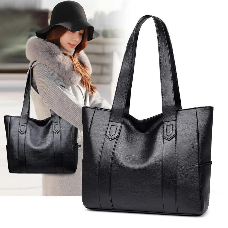 Women Tote Shoulder Messenger Bags Casual Portable PU Leather Large Capacity Soft Surface Hobo handbag