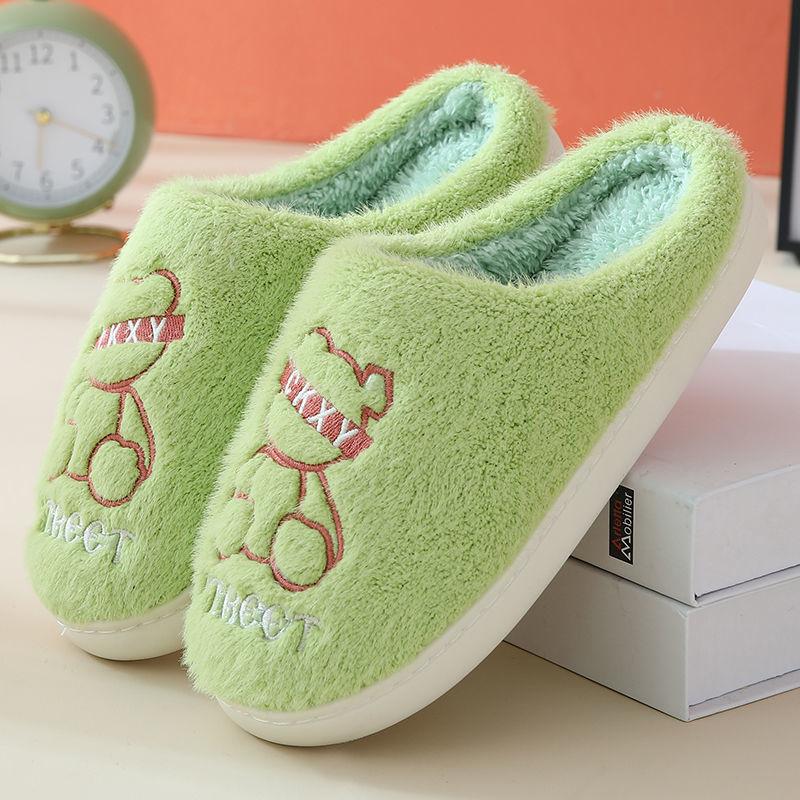 Autumn and Winter Pure Cotton Slippers Indoor Non-slip Soft-soled Shoes Warm Simple Plush Cotton Shoes