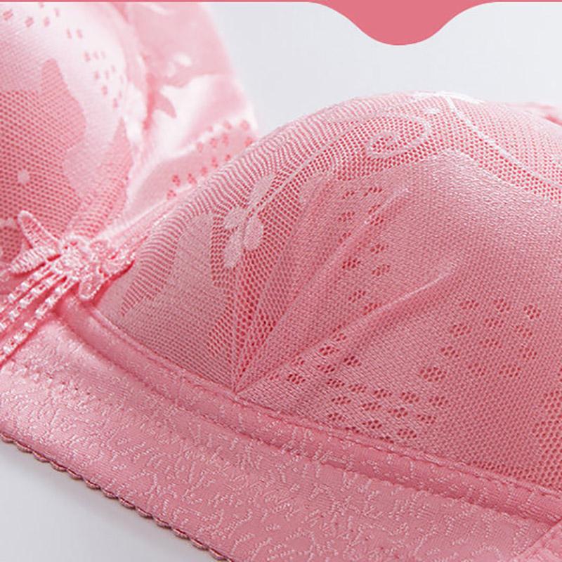 Thin Large Size Skin-Friendly Breathable Gathering No Steel Rings Receiving Paired Breasts Anti-sagging Women's Underwear Bra