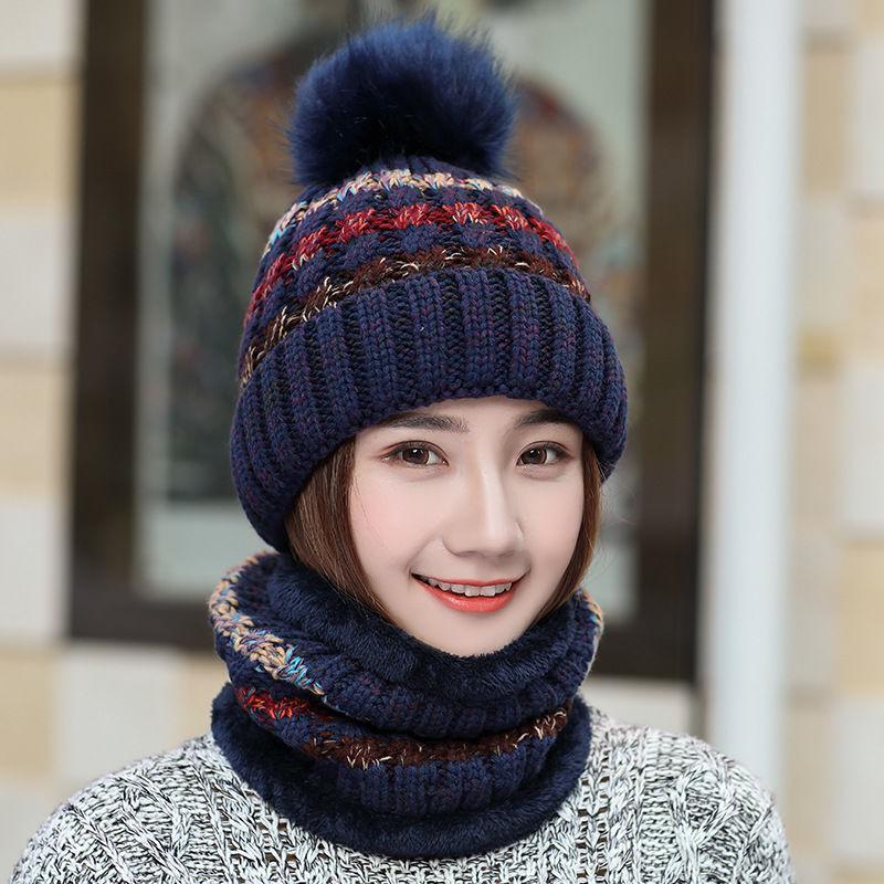 Fashion Woman hat Plush Cotton hat Trendy wild hat Windproof hat Winter Warm hat Thick hat