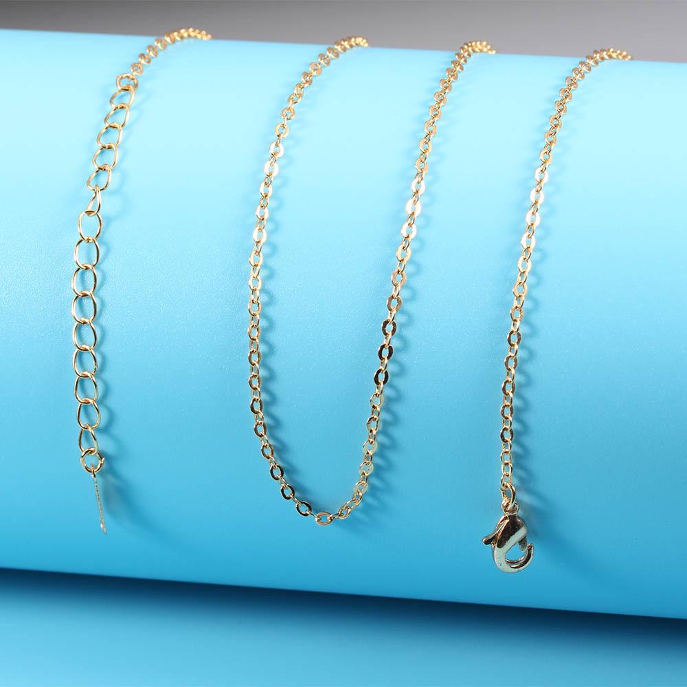 1.2mm Copper-plated Jewelry 45 + 5cm (extended Chain) Classic O-shaped Chain Simple Cross Chain