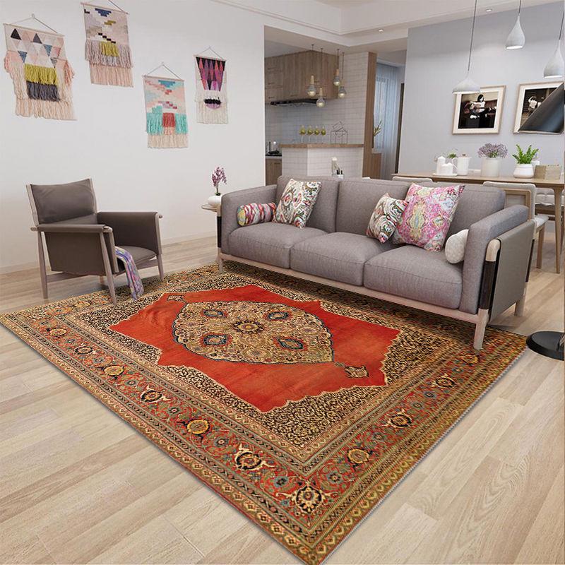 Large Area Rugs Persian Style National Printed Carpets for Living Room Bedroom Anti-Slip Floor Mat