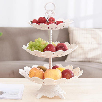 European-style Multi-layer Fruit Plate Creative Three-layer Cake Stand Fashion Dried Fruit Snack Plate Candy Plate Modern Living Room Home