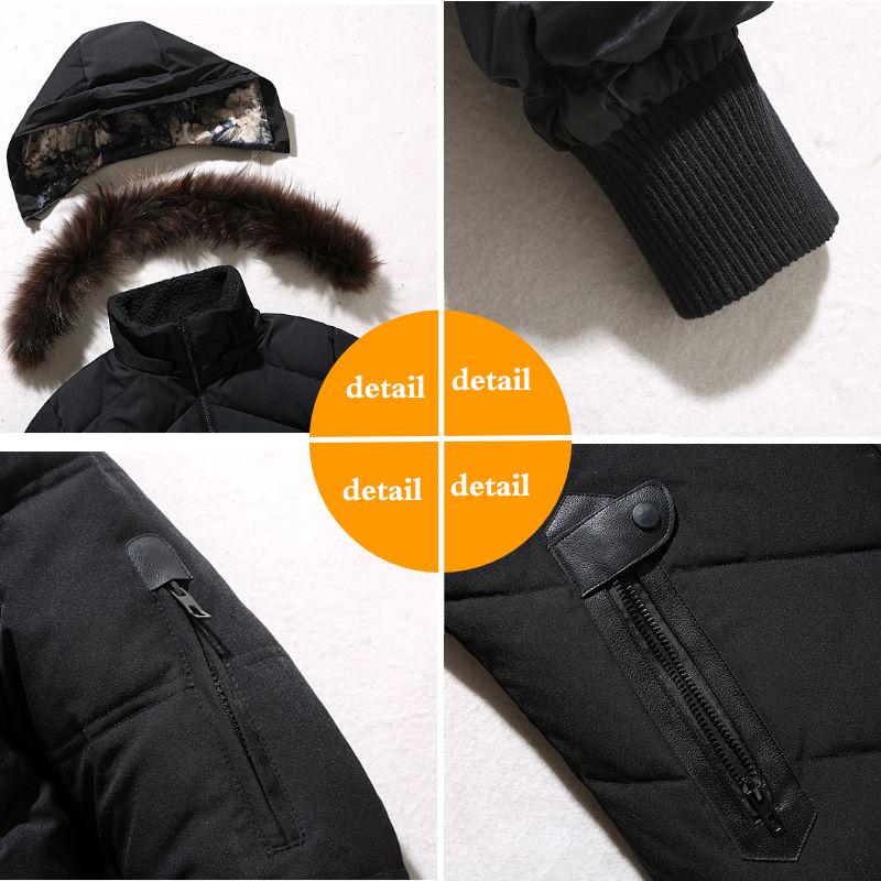 Winter Men's Down Jacket Short Thickened Student Winter Clothes White Duck Down Large Fur Collar Young and Middle-aged Fashion Jacket