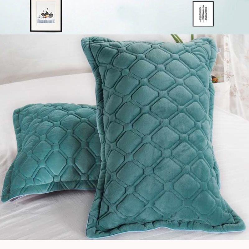 Crystal Velvet Pillowcase Quilted Thickened Warm Suede Flannel Short Plush Autumn and Winter Pillowcase