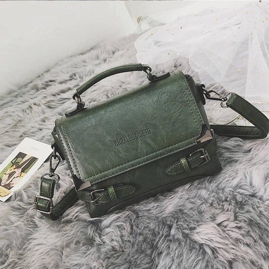 Retro Hand-made Leather-skinned Female Bag Korean Version of The Hundred Shoulder Messenger Bag Small Square Bag