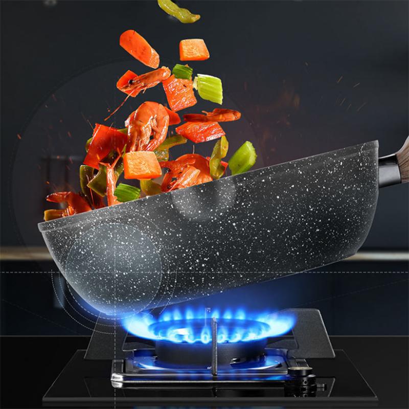 Maifan Stone Wok Pan Non-stick Pan Induction Cooker Gas Stove Suitable for Pancake Pan Fried Egg Artifact Steak Household