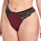 4PCS Plus Size Ladies Thong Sexy Lace Panties Low Waist Ladies T Pants Printed Panties