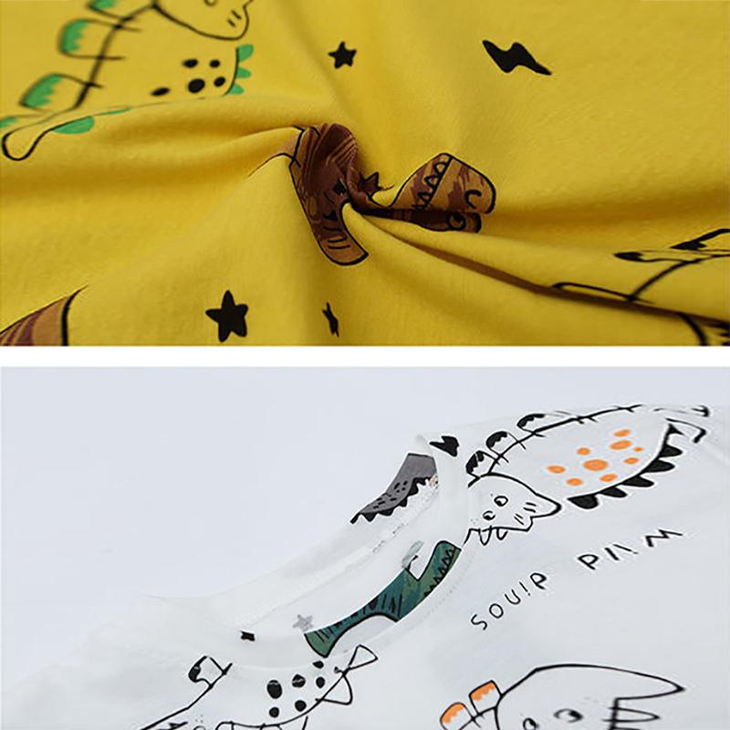 Little Boy Summer T-shirt Baby Short-sleeved Summer Children's Clothing Cotton Top Dinosaur Korean Tops