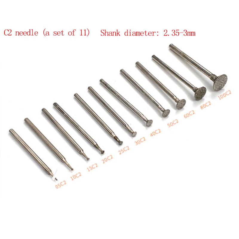 15 Style 3mm Emery Grinding Head Set Drilling and Polishing Electric Jade Carving Stone Carving Tool Electric Grinder Accessories