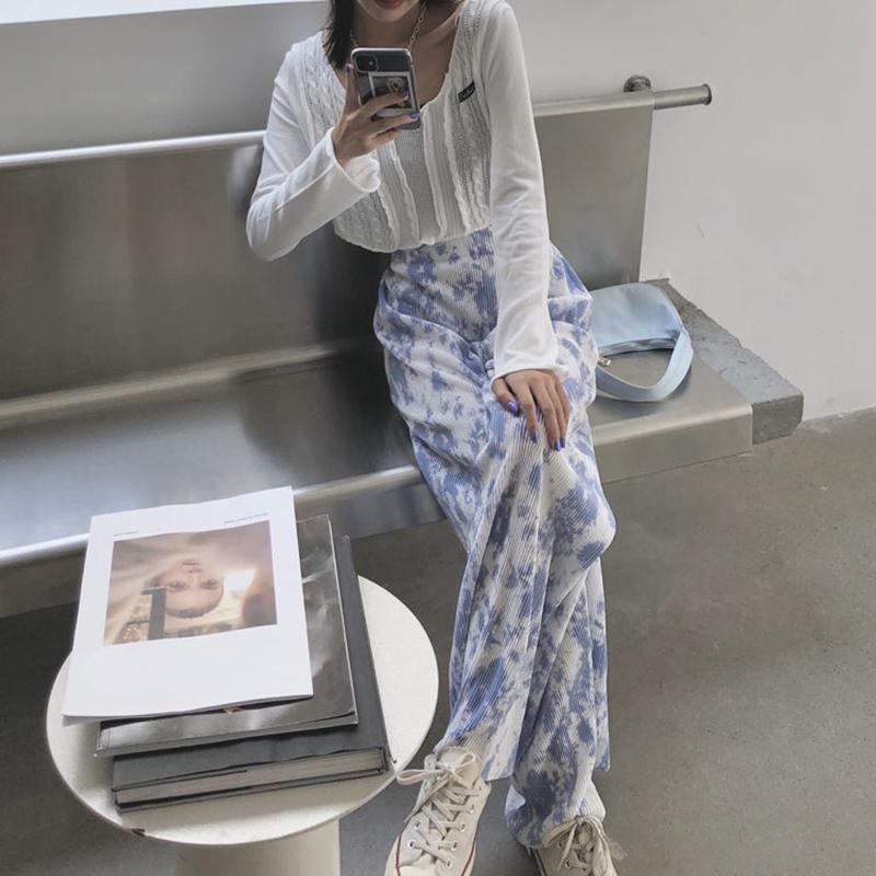 Wide Leg Pants Summer Thin Section Female Students Korean Graffiti Summer Casual Pants Women Loose Wild