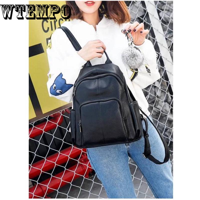 Female Backpack Casual For Women Pu Leather Backp Pack Shoulder Cross Bags Travel School