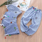 Children's Mosquito Pants Boys and Girls Spring and Autumn Thin Sports Jeans Embroidery Casual Pants Knickerbockers Denim