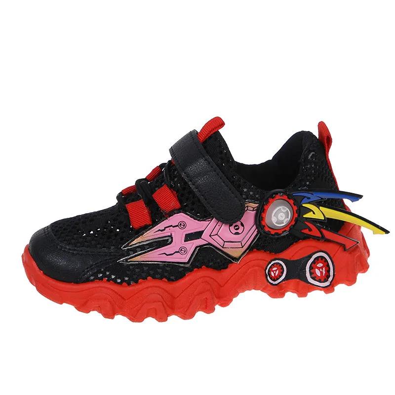 Spring and Summer Wave Bottom Children's Sneakers Casual Net Shoes Children's Sports Shoes Breathable Cartoon Children's Shoes