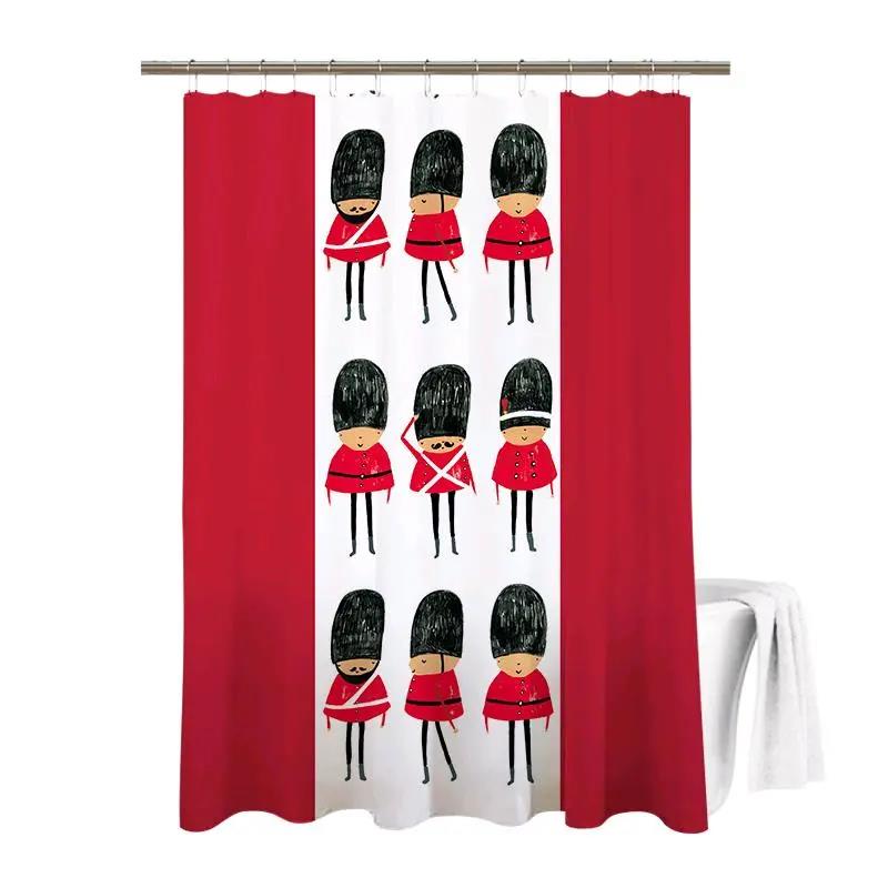 Bathroom Shower Curtain Thickened Waterproof and Mildew Proof Hanging Curtain Free Punch Cartoon Door Curtain Partition Shower Curtain