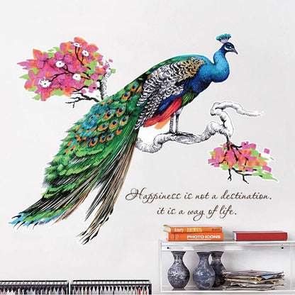 Good life peacock dream painting life personality wall stickers porch novel removable wall stickers