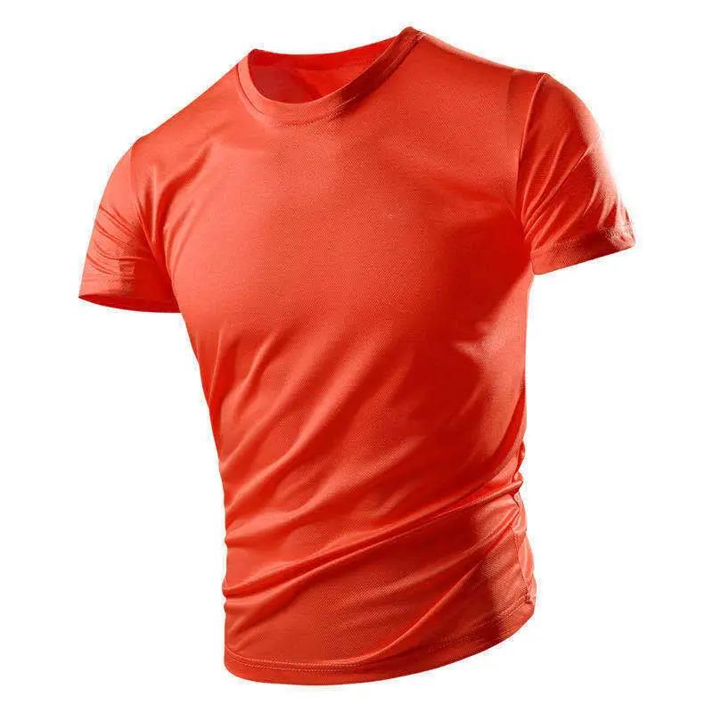 Sport Tees Men Slim T-shirt Stretch Muscle Shirt Half Sleeve Overshirt Solid Color Pullover Modal Casual Top Male Clothing