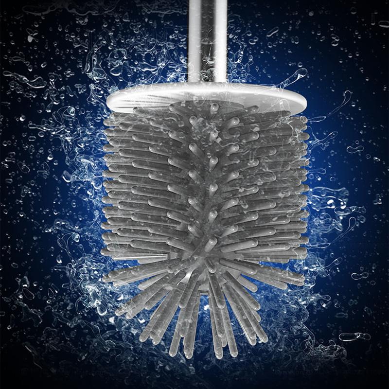 Long-handled Toilet Cleaning Toilet Brush for Dead Ends Toilet Wall-mounted Soft Hair Suit with Base Toilet Brush