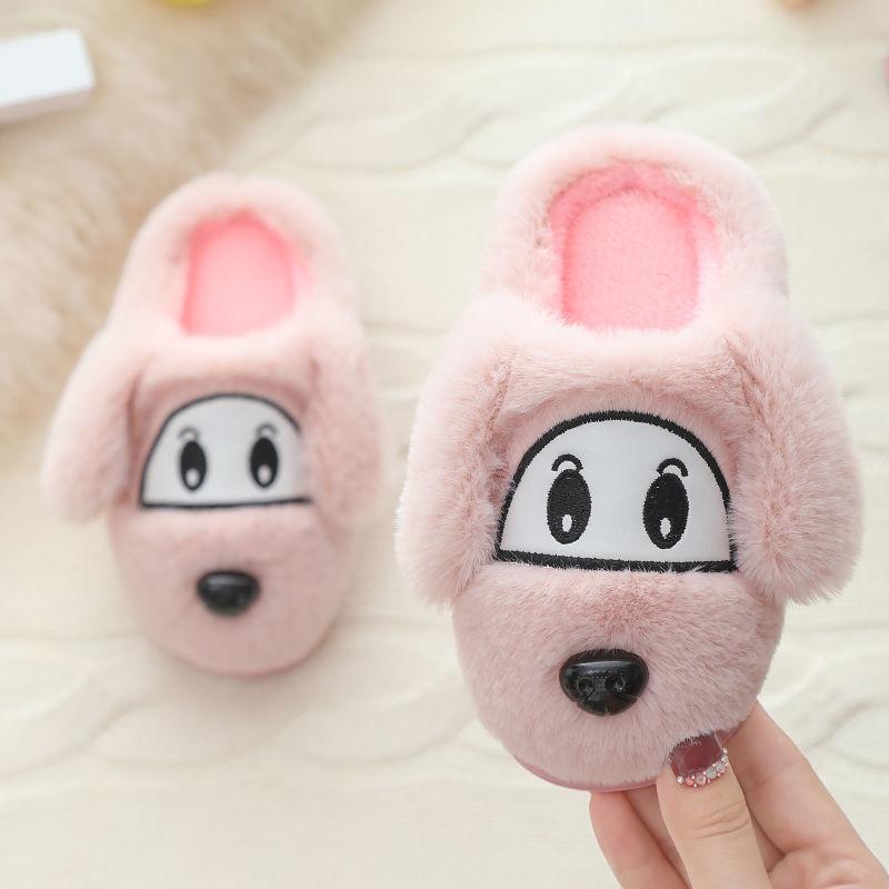 Children's Cotton Slippers Cute Cartoon Thick Warm Shoes Boys and Girls Home Fur Slippers