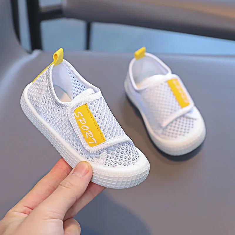 Children's Summer Sneakers Hollow Mesh Shoes Baby Soft-soled Indoor Shoes Girls White Shoes Boys