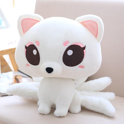 Lovely Plush Toy Soft Nine Tailed Fox Plush Doll Cute White Fox Toy Children's Birthday Gift for Girls