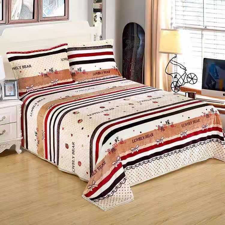 Bedding Thicken Blankets Soft Flannel Blankets Leisure Nap Blankets Coral Fleece Plus Fleece Sheets Warm Plush Sheets