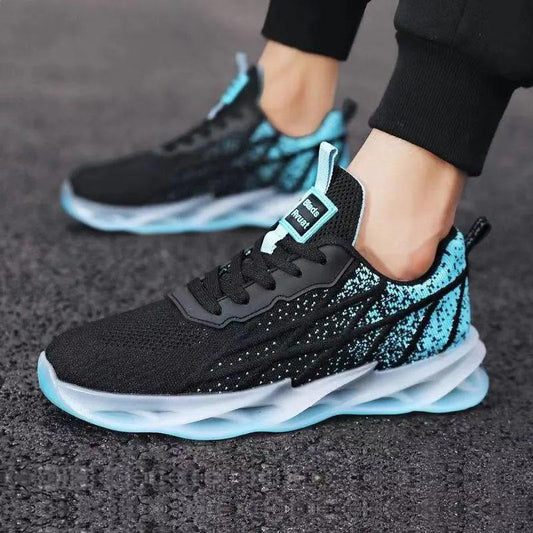 Men's Shock-absorbing Sneakers Spring and Summer Blade Soft Sole Comfortable Casual Shoes Running Shoes Mesh Breathable Sports Shoes