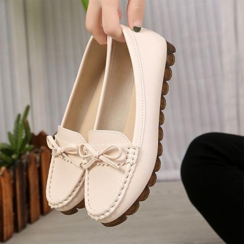 Peas Shoes Women's All-match Soft-soled Pregnant Women's Flat Shoes Casual Shoes White Nurse Shoes