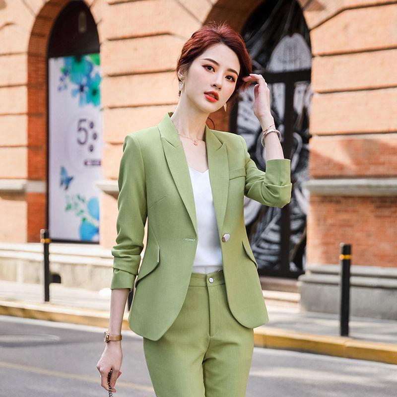 Three-piece Suit Suspenders + Professional Jacket + Suit Pants Women's Spring and Autumn Trousers Overalls Women's Casual Suits Overalls