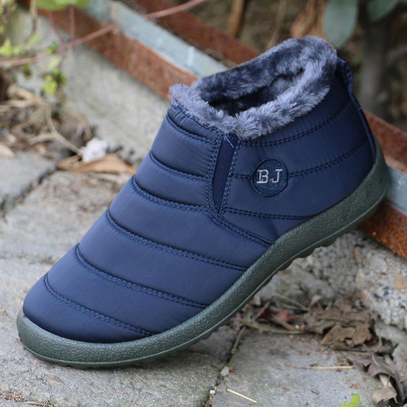 Ladies/Men Winter Shoes Solid Color Snow Boots Cotton Lining Non-slip Bottom Warm Waterproof Ski Boots