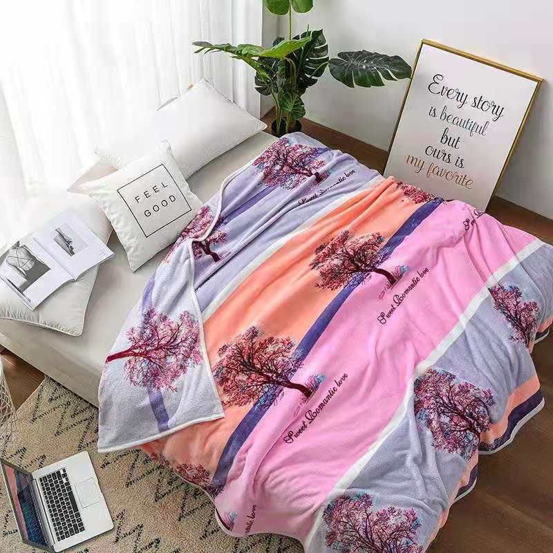 Winter Coral Fleece Blanket Flannel Blanket Cover Blanket Thicken Bed Sheet Air Conditioning Blanketsuper Warm Soft Solid Blanket