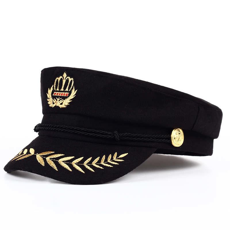 WTEMPO Voron 2017 New High Quality Student Cap Men Women Cadet Hat Wool Flat Top Black Army Sailor H