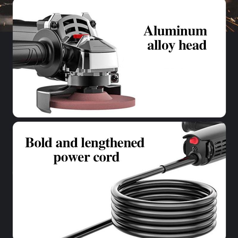 2400W Black Warrior Deluxe Wired Angle Grinder Set Cutting Machine Electric Grinder 24500RPM Handheld Polisher