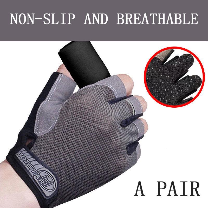 Fitness Sports Gloves Women's Spring and Summer Thin Riding Half-finger Gloves Men's Non-slip Equipment Fingerless Training Spinning Gloves