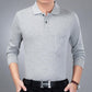 Autumn Middle-aged Men's Polo Shirt Long-sleeved T-shirt Business Men's Large Size Shirt Button Bottoming Shirt