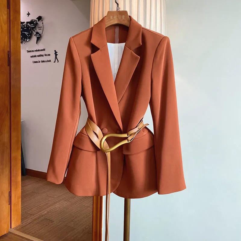 2PCS Women's Autumn High-end Two-piece Suit Jacket + Gauze Skirt Suit Jacket A-line Skirt Casual Work Clothing Ladies Elegant Sets