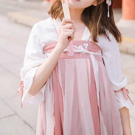 Spring and Summer Models of Improved Hanfu Women's Embroidery Full Chest Skirt Long Skirt Cute Everyday Chinese Elements Full Chest Skirt