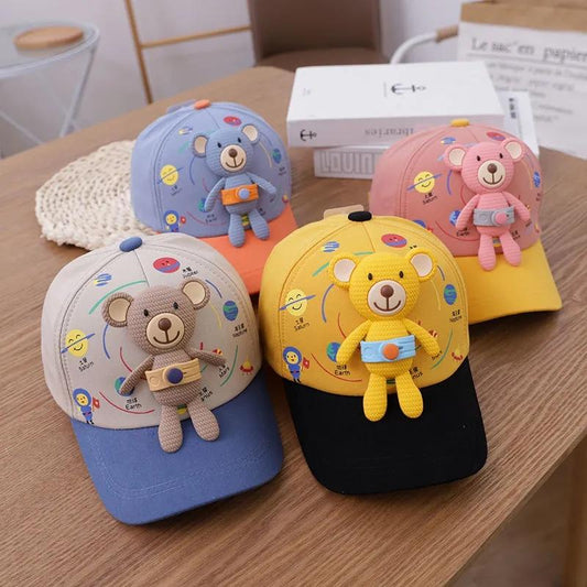 1-4Y Cartoon Toy Bear Children's Hat Spring and Summer Cute Peaked Cap Unisex Boy Girt Outdoor Sun Protective Hat Casual Baseball Cap