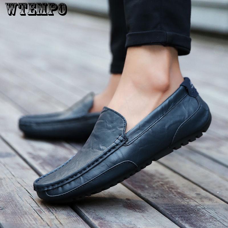 casual summer men shoes Mens Light Comfortable Flat Shoes Loafers leather Footwear sneakers