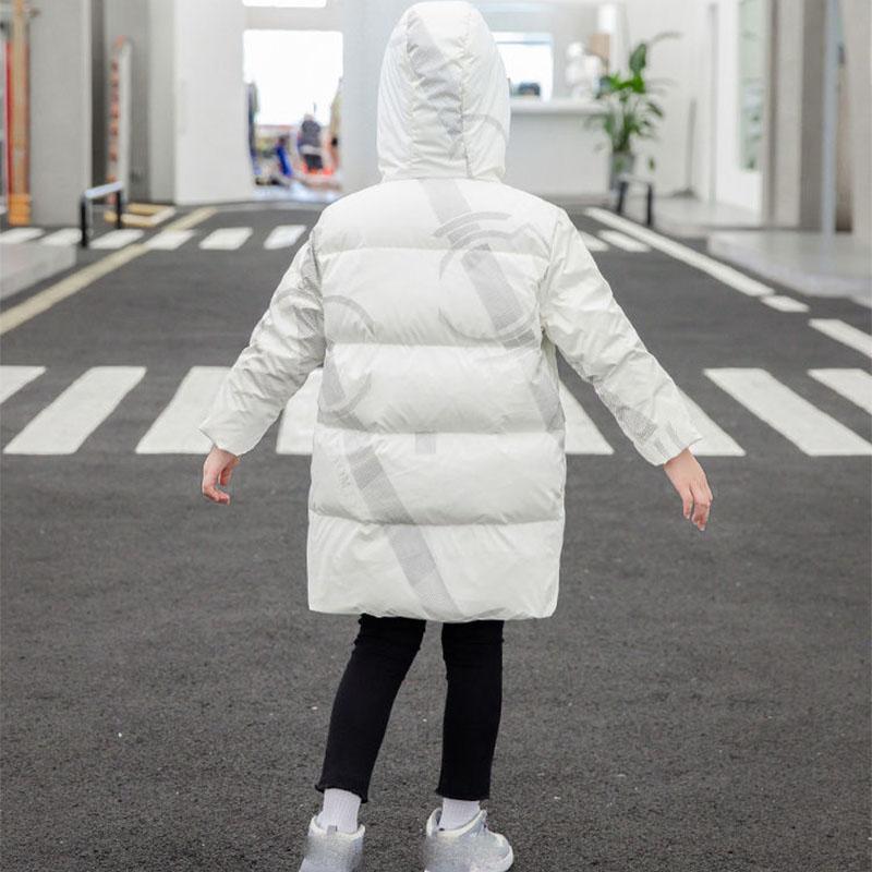 3-12Y Toddler Girls Long Jacket Outwear Children Cotton-padded Jacket Girl Winter Down Clothes Warm Coat Fur Hooed Snowsuit Kids