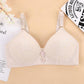 Large Size Thin Bra Without Steel Ring Gathered Sexy Bra Middle-aged and Elderly Women's Underwear