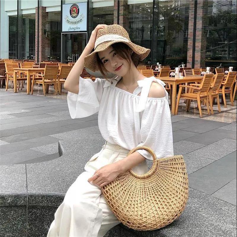 Striped Shirt Women's Lace-up Short-sleeved Shirt Loose One-shoulder Top Chiffon Loose Sweet and Elegant Ladies Off-shoulder Shirt