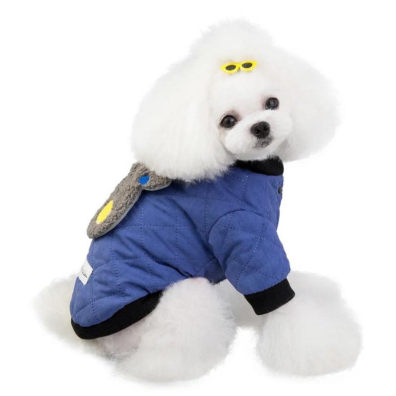 Dog Cat's Winter Clothes Teddy Bichon Small Dog Puppies Coat Pet Autumn and Winter Warm Jacket Outfits Cotton Bear 2 Legs Sleeves Cute Pet Clothing