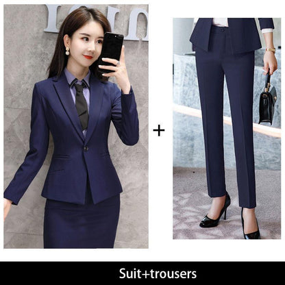 Work Wear Professional Attire Female Suit Two-piece Suit Formal Temperament Overalls Work Clothes Suits Slim and Slim Soft Fabric