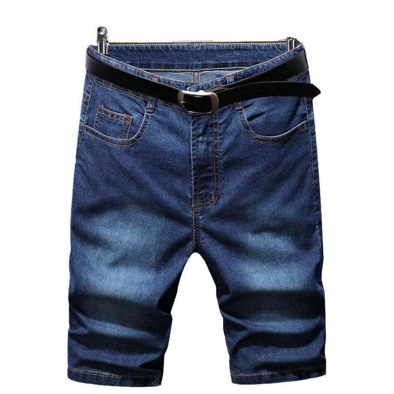 Denim Shorts Men's Stretch Summer Thin Section Loose Wild Straight Five-point Pants Men's Casual Pants Black Trend