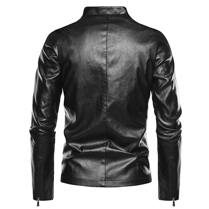 Men's Leather Jackets Plus Velvet Autumn and Winter Leather Jackets Korean Style Slim Jackets Young and Middle-aged Men's Motorcycles