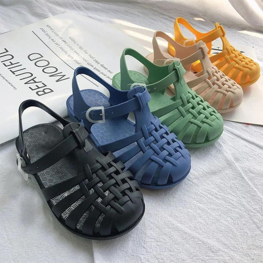 Summer Children Sandals Baby Girls Toddler Soft Non-slip Princess Shoes Kids Candy Jelly Beach Shoes Boys Casual Roman Slippers