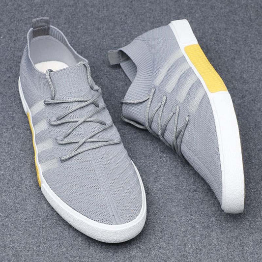 Plus Size 38-44 Summer Men Knitting Lace Up Sneakers Comfortable Running Basketball Shoes Breathable Shockproof Non-slip Shoes